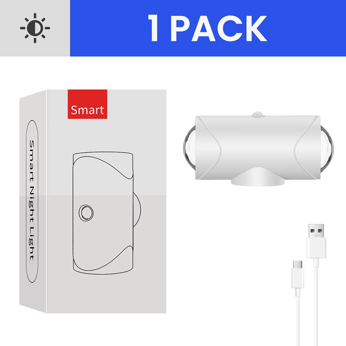 4PCS/2PCS USB Rechargeable Motion Sensor Night Light with 8 Effects, 3 Modes, LED Magnetic Dual-Sided Lamp for Stairway, Bedroom