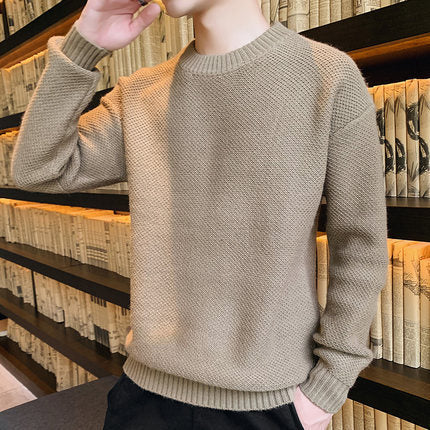 Round neck sweater trendy personality men's sweater