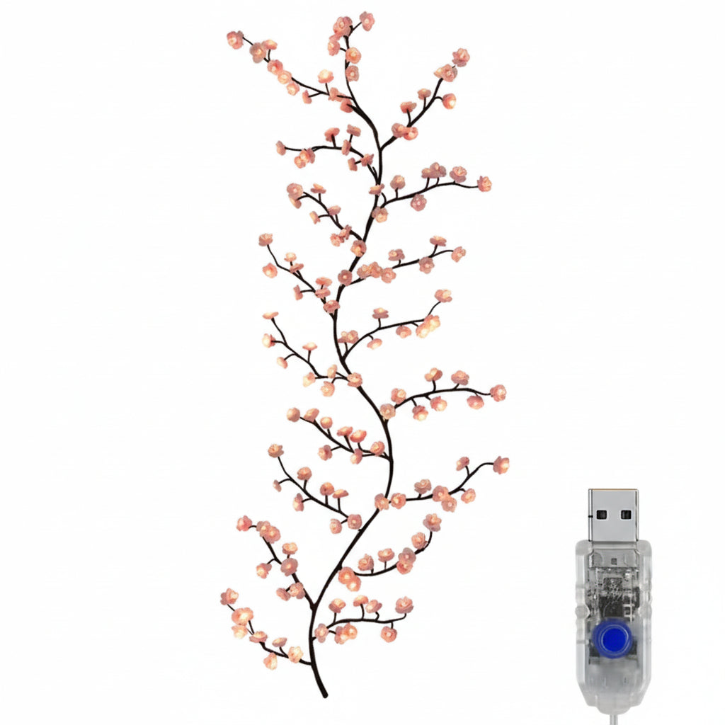 72 Led Cherry Blossom USB Tree Branch Rattan Lights 8 Modes Colorful String Lamp Valentine Christmas Wedding Bedroom Decoration