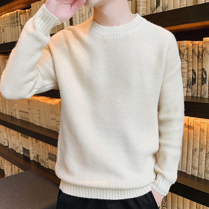 Round neck sweater trendy personality men's sweater