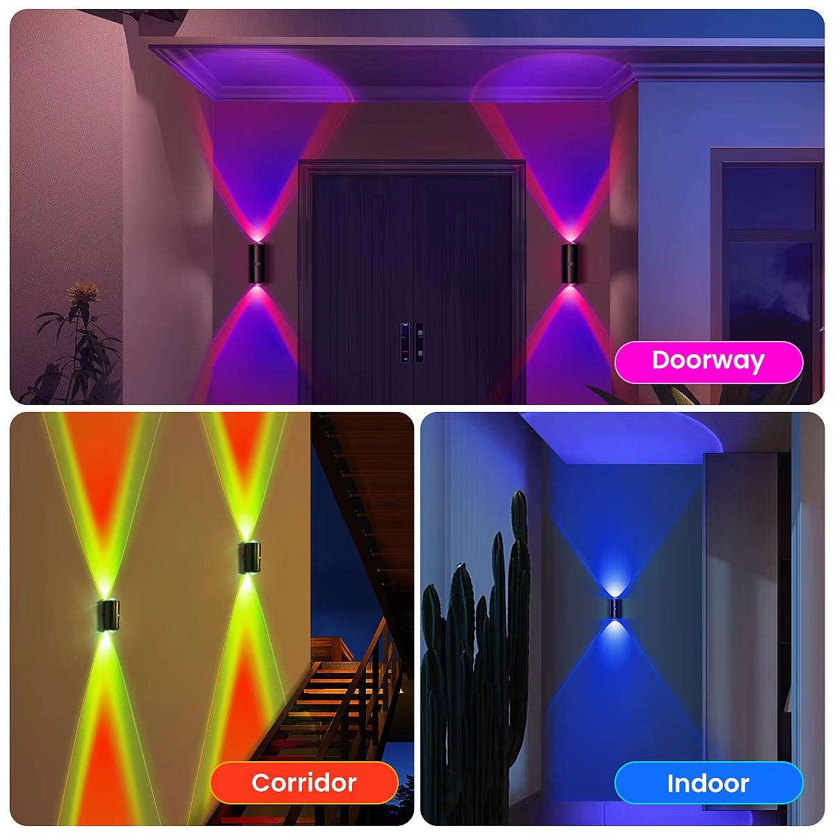 4PCS/2PCS USB Rechargeable Motion Sensor Night Light with 8 Effects, 3 Modes, LED Magnetic Dual-Sided Lamp for Stairway, Bedroom