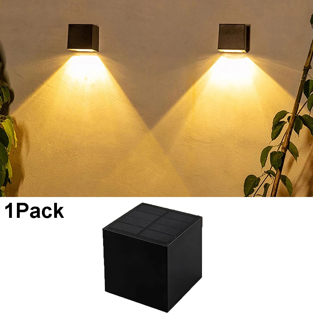 Solar Lights for Outdoor Solar Wall Lights Garden LED Solar Light Wireless Waterproof Fence Lighting for Porch Path Garage