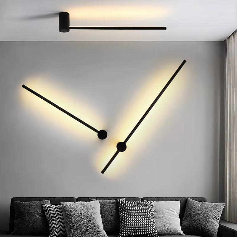 Nordic Art Design Minimalist Long Line Wall Lamps Modern Simple Living Room Home Decoration Luxury Hotel High-End Wall Light LED