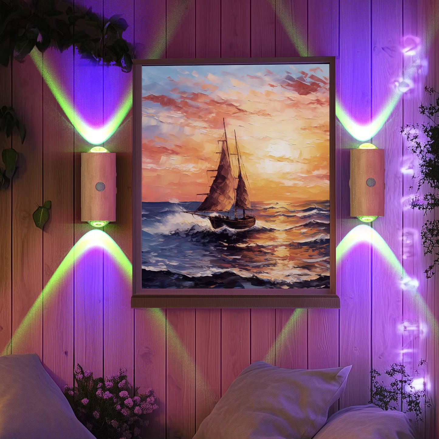 1PC/2PCS /4PCS Rechargeable LED Night Lights with Motion Sensor Wall Lights, RGB Gradient Ambient Light, Dimmable Indoor Lamps,